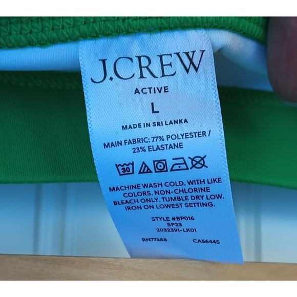 J. Crew Cloudstretch Wrap Tennis Skirt Skort Size L White Green Pickleball BP016 - Picture 9 of 9